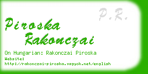 piroska rakonczai business card